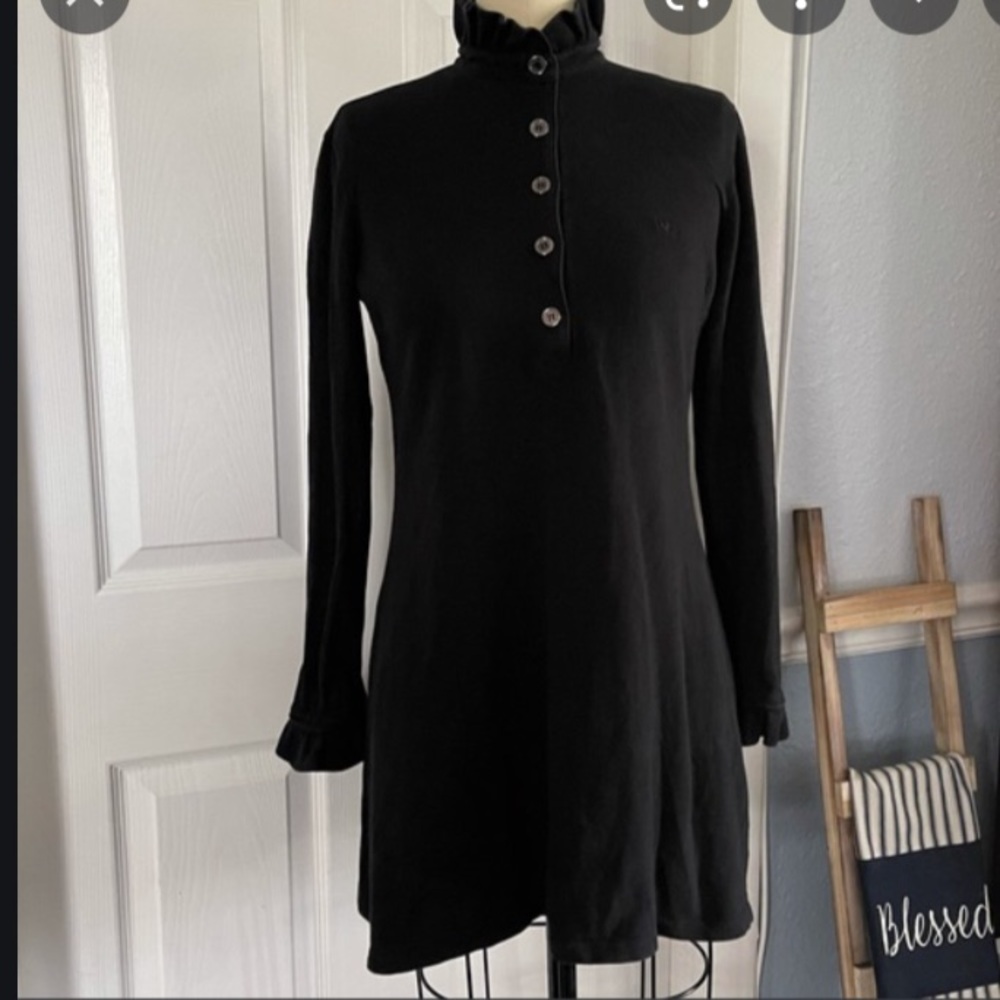 Burberry | Long Sleeve Ruffle Collar Polo Dress Medium